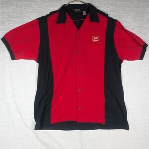 Hilton Retro Bowling Shirt Mens Size Extra Large Red Miller High Life